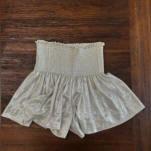 Queen of Sparkles Swing Shorts Metallic Silver XS